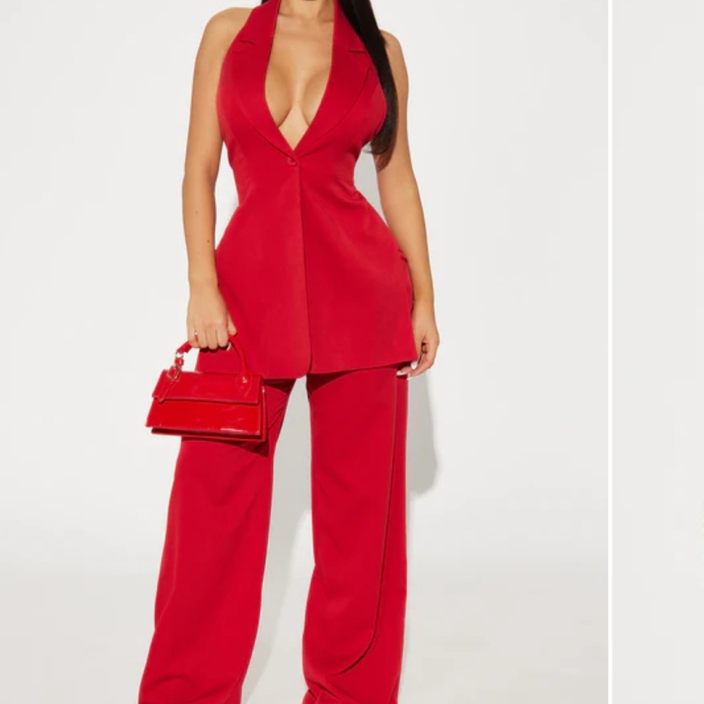 Fashion Nova Bold Red Pantsuit